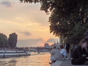 Sunset on the Seine from Pont Neuf, near where I studied French in Paris